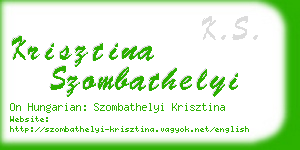 krisztina szombathelyi business card